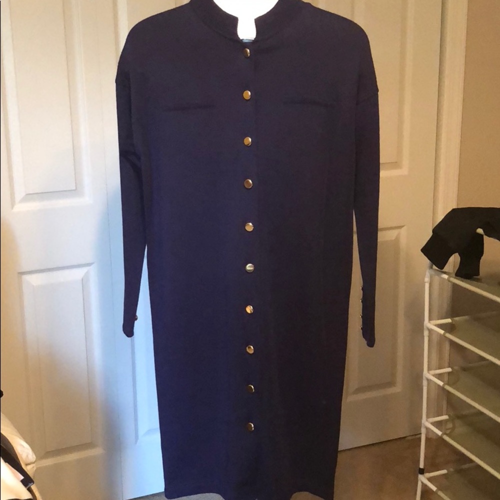 Blue sweater or cardigan duster